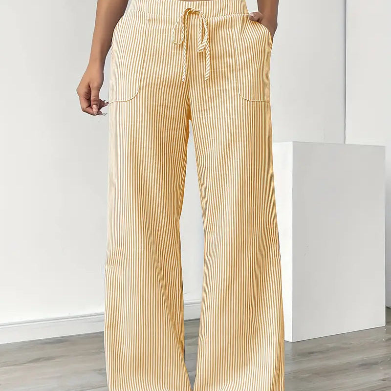 Alina™ | Elegant Striped Trousers with Pockets