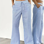 Alina™ | Elegant Striped Trousers with Pockets