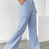 Alina™ | Elegant Striped Trousers with Pockets