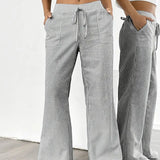 Alina™ | Elegant Striped Trousers with Pockets
