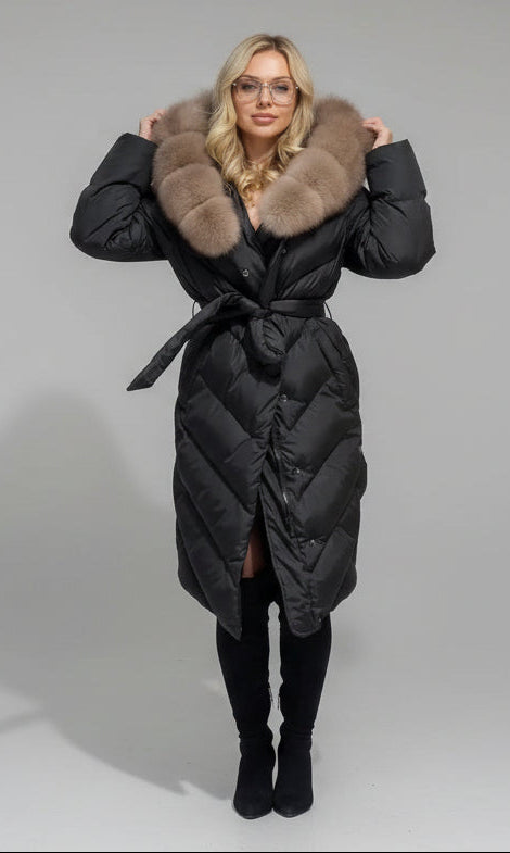 AURELIA™ | Long Coat with Fur