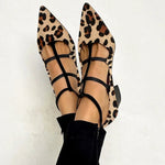 Bridget | Leopard Strap Ballet Heels