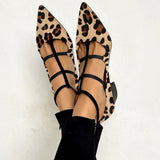Bridget | Leopard Strap Ballet Heels