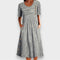 Cecily | Striped Button-Detail Midi Dress with Pockets