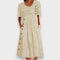 Cecily | Striped Button-Detail Midi Dress with Pockets