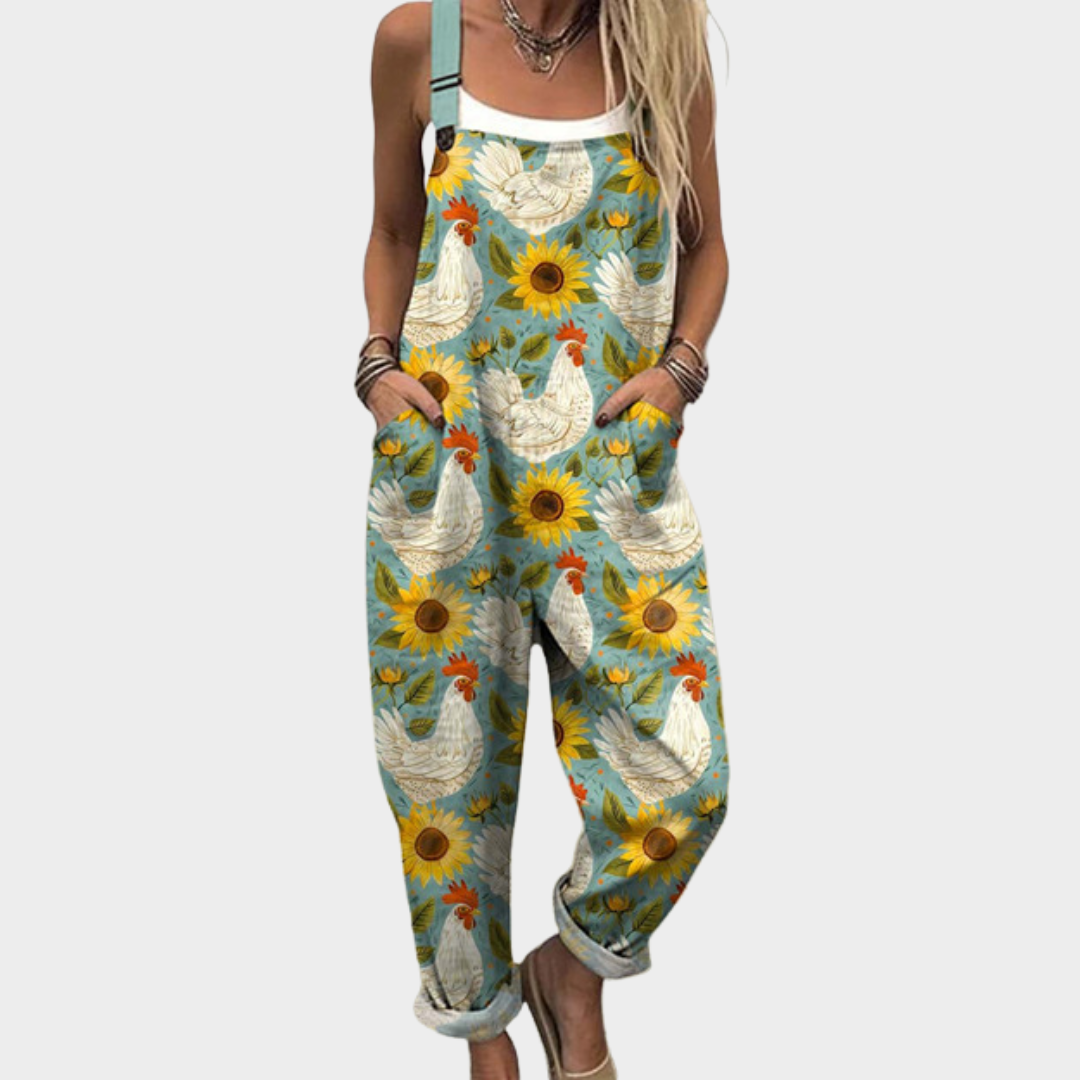 Comfortable printed overalls