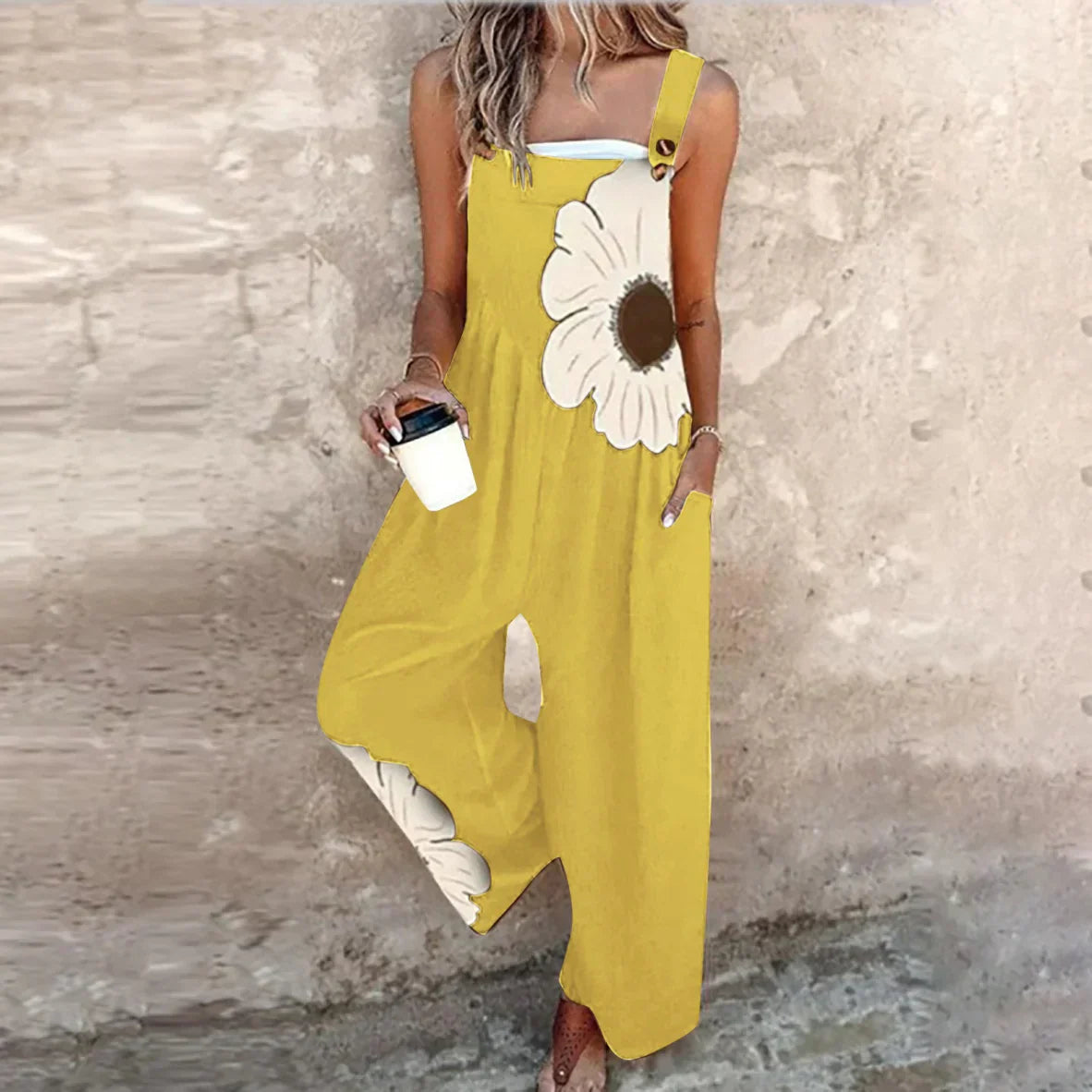 Comfortable printed overalls