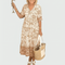 Constance | Floral Border-Print Midi Dress with Tiered Hem