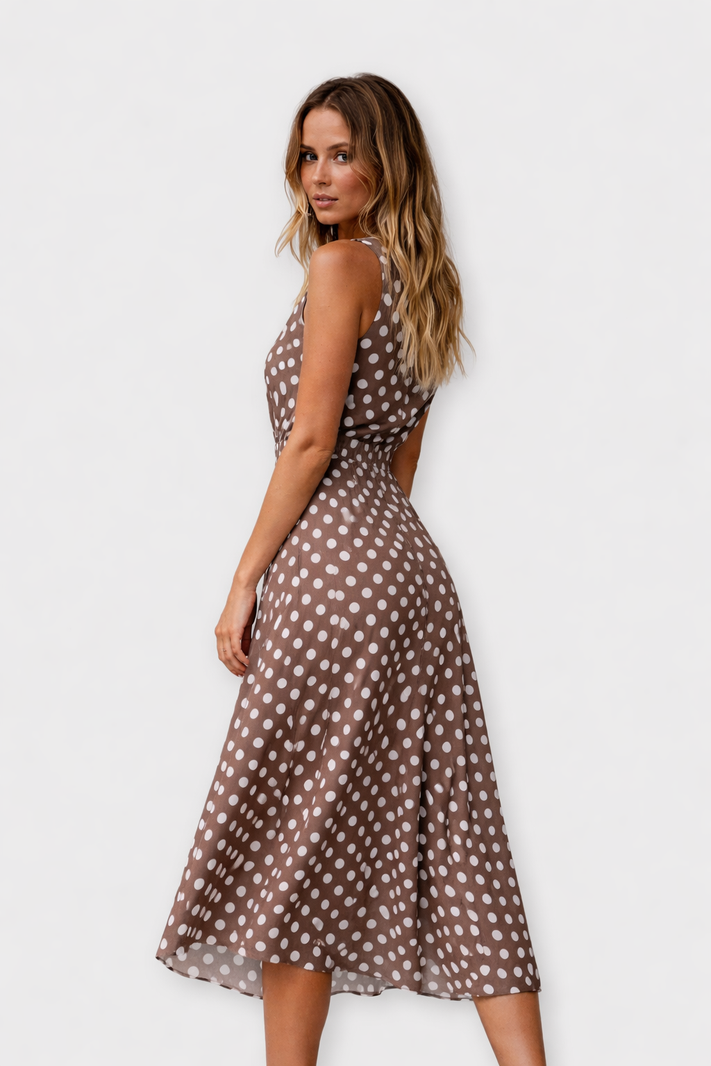 Danae | Polka Dot Midi Dress