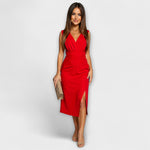 Desi - V-Neck Split Dress