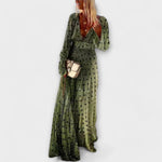 Elegant Long Dress with Polka Dot Print