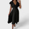 Elegant V-Neck Dress with Flowing Silhouette