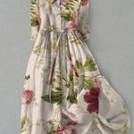 Elena | Floral Dress with Laces and Vintage Waist
