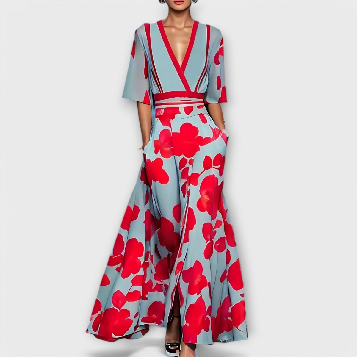 Elise - An elegant floral fitted dress