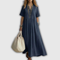 Elowen | Pintuck V-Neck Linen Maxi Dress