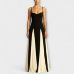 Ember - Classic Elegance: A-Line Maxi Dress with Tulle Panels