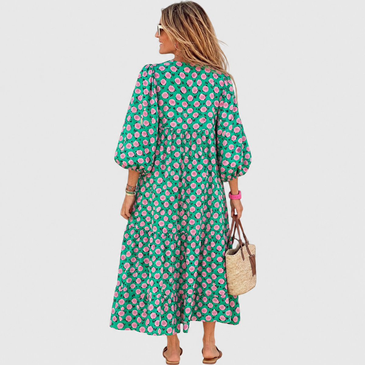 Fleur | Relaxed Tiered Maxi Dress with Kimono Sleeves