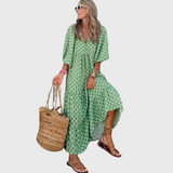 Fleur | Relaxed Tiered Maxi Dress with Kimono Sleeves