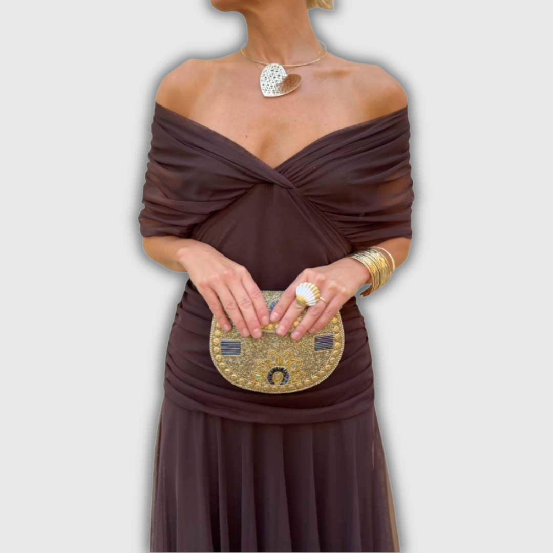 Florendra | Long Floral V Neck Dress
