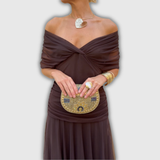 Florendra | Long Floral V Neck Dress