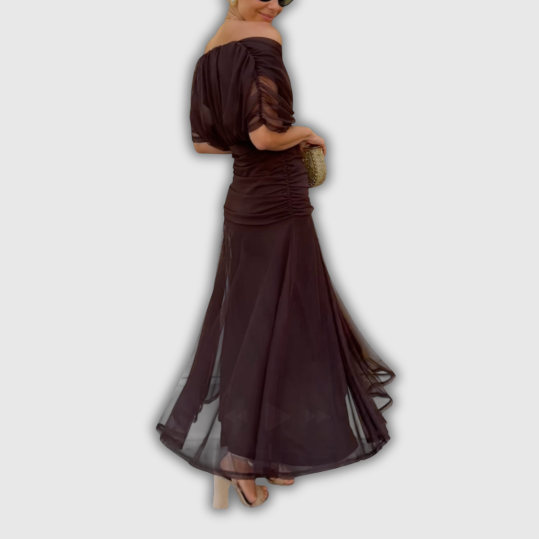 Florendra | Long Floral V Neck Dress