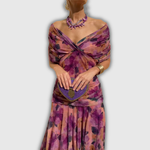 Florendra | Long Floral V Neck Dress