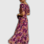 Florendra | Long Floral V Neck Dress