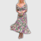 Florendra | Long Floral V Neck Dress