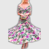 Florendra | Long Floral V Neck Dress
