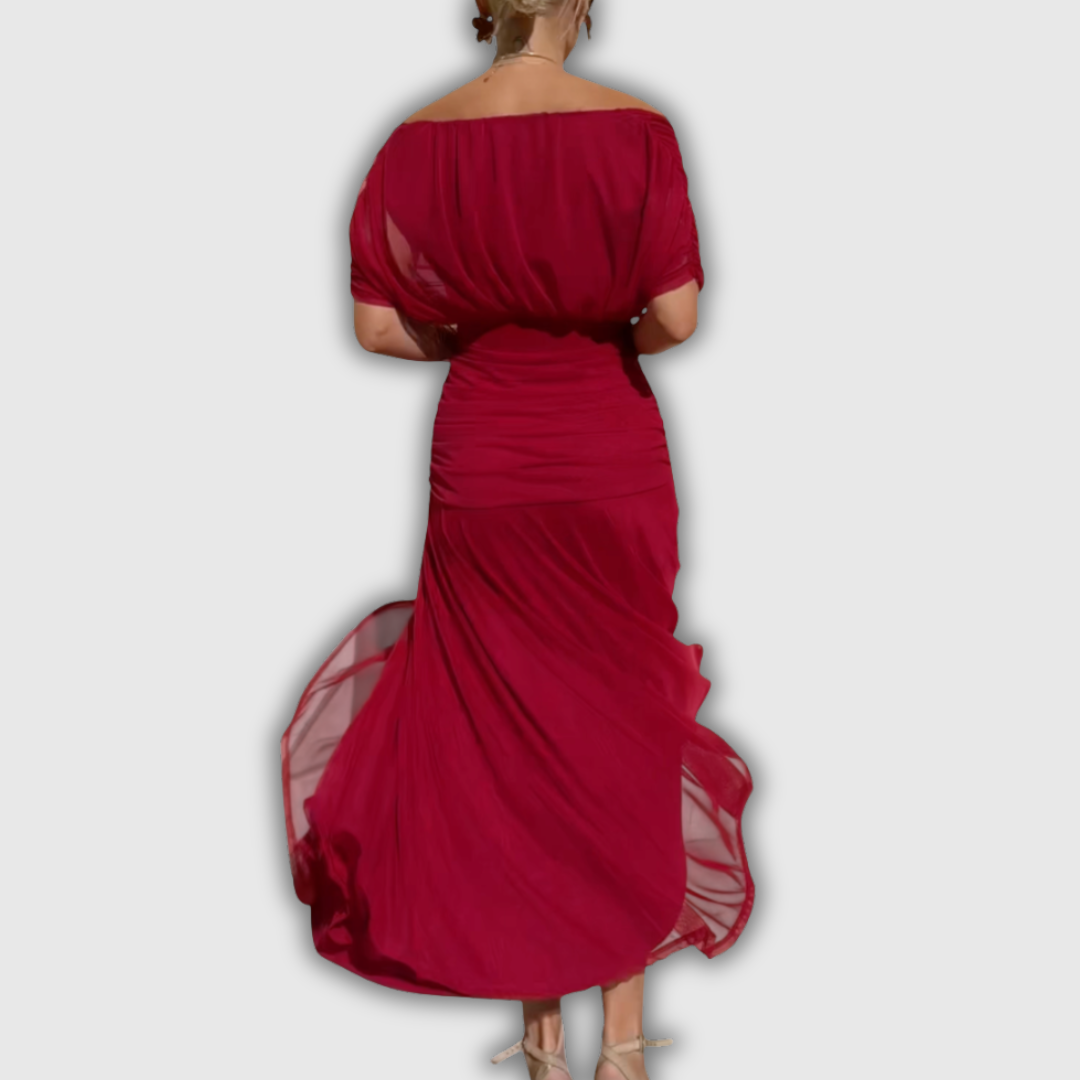 Florendra | Long Floral V Neck Dress