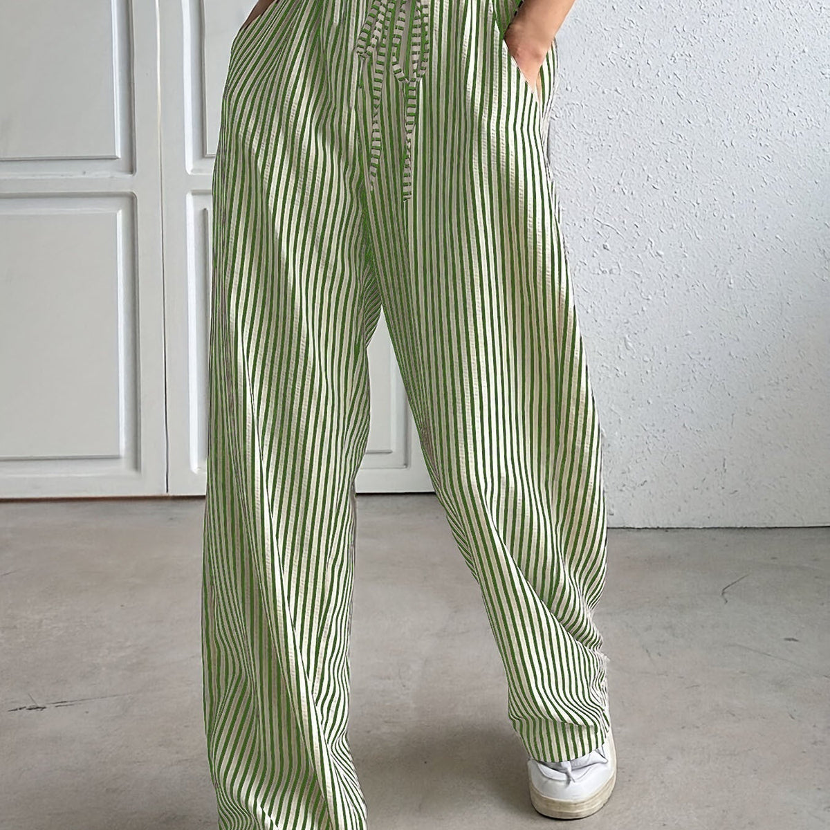 Hollis – Wide-Leg Striped Trousers