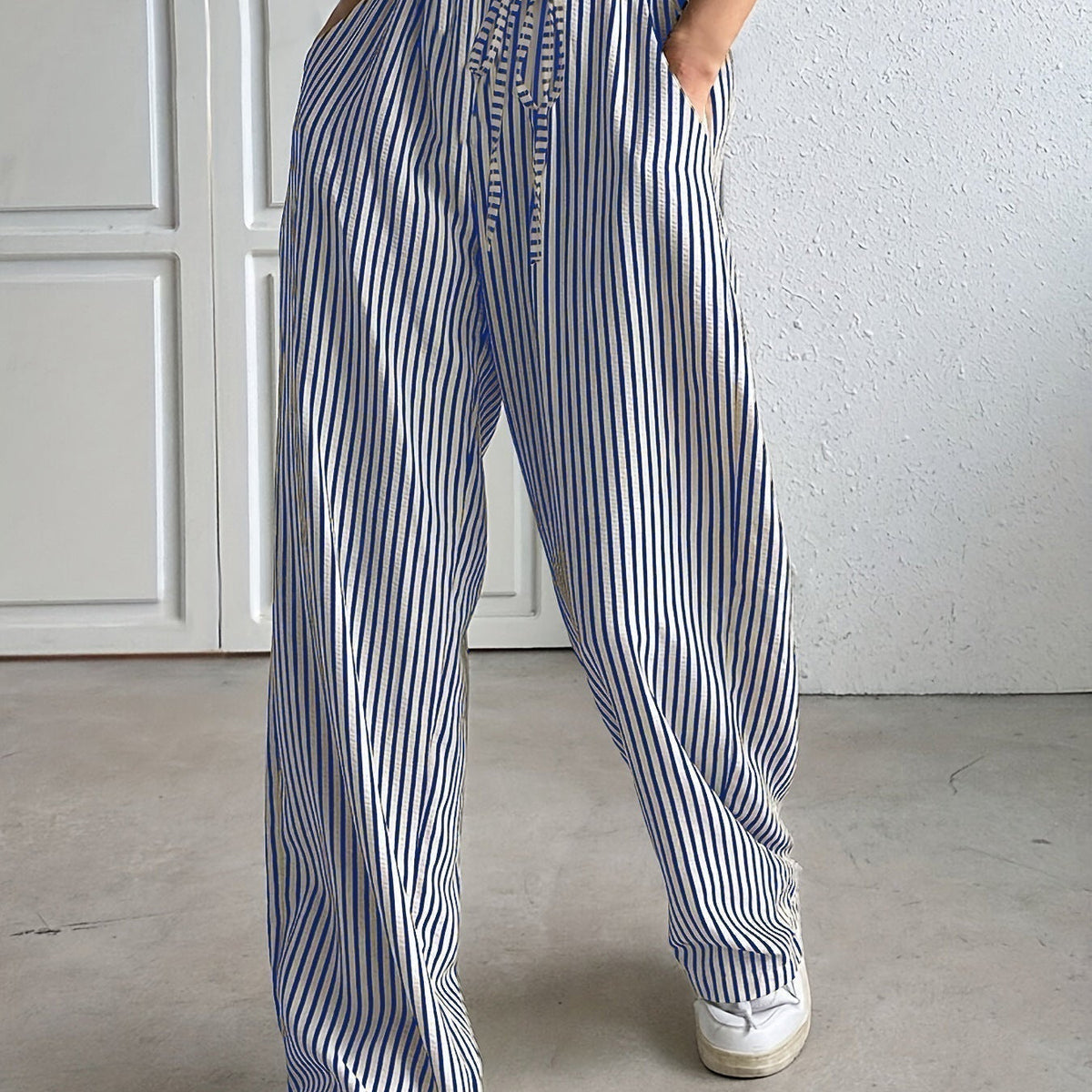 Hollis – Wide-Leg Striped Trousers