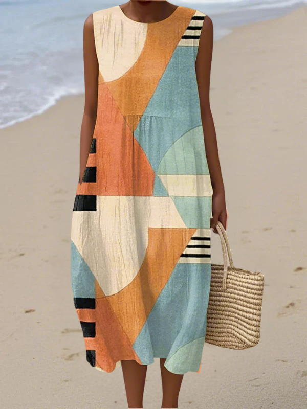 Iris - Versatile Multicoloured Midi Dress