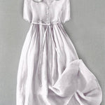 Isla | Elegant Cotton-Linen Half Sleeve Dress
