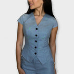 Ivy - Stylish V-Neck Top and Trouser Set