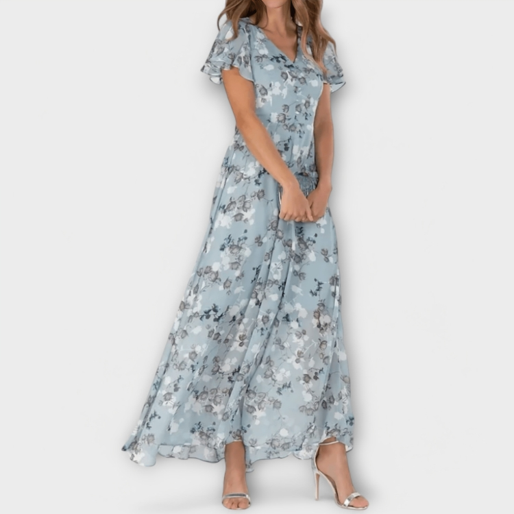 Jasmina | Floral Chiffon Maxi Dress