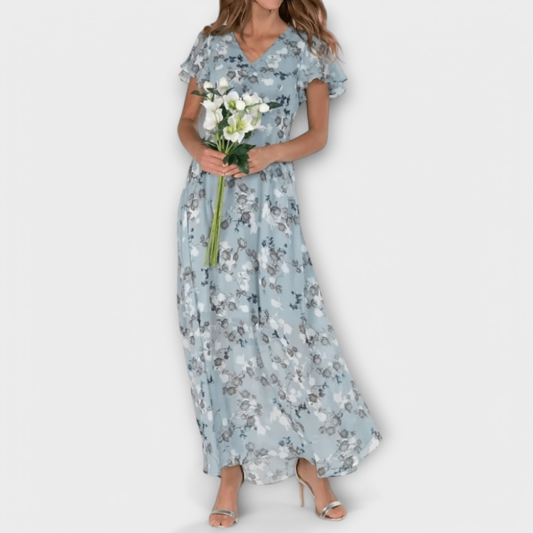 Jasmina | Floral Chiffon Maxi Dress