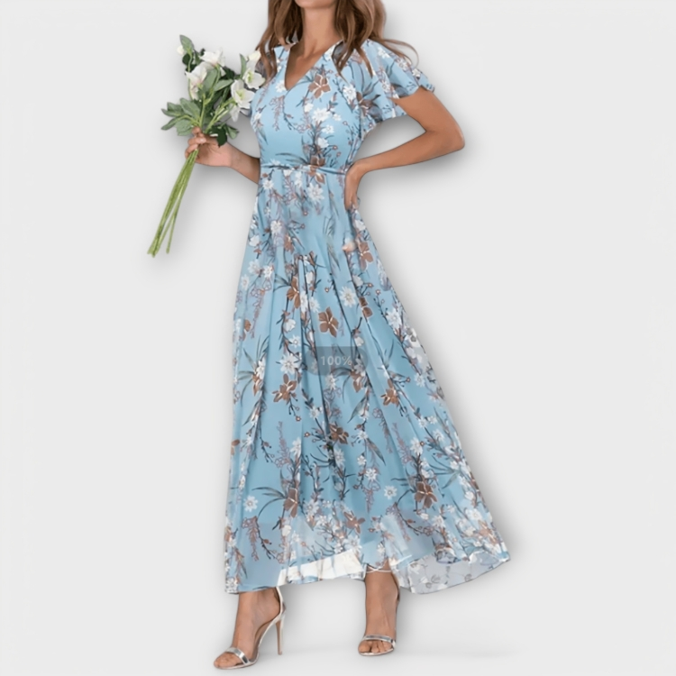 Jasmina | Floral Chiffon Maxi Dress