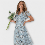 Jasmina | Floral Chiffon Maxi Dress
