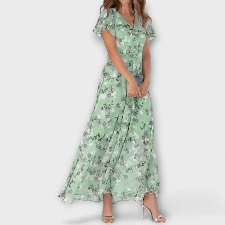 Jasmina | Floral Chiffon Maxi Dress