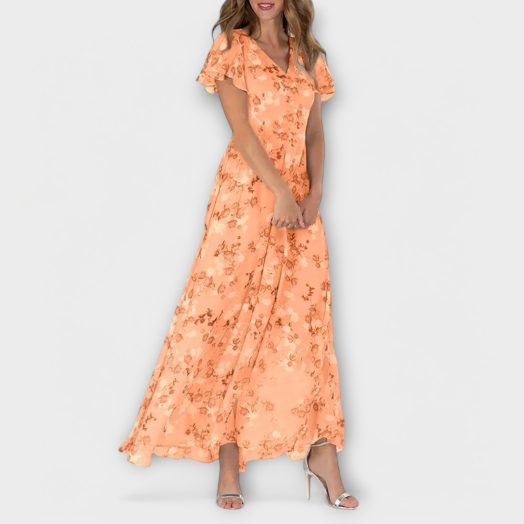 Jasmina | Floral Chiffon Maxi Dress
