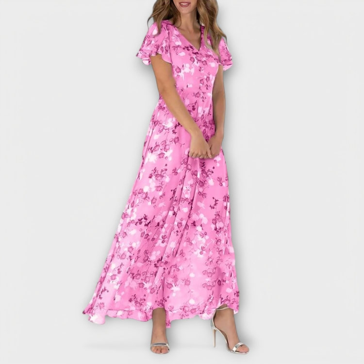 Jasmina | Floral Chiffon Maxi Dress
