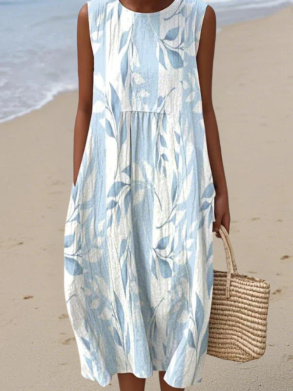 Joy - Classic Midi Dress with Floral Pattern