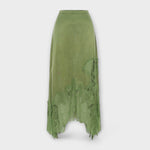 Kaia - Satin Blouse with Lace Trim and Pleated Neckline in Set