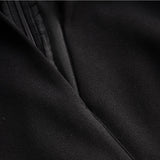 Kate | Refined black dress with belt and mandarin collar