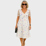 Laura | Elegant Midi Dress with Lace Details