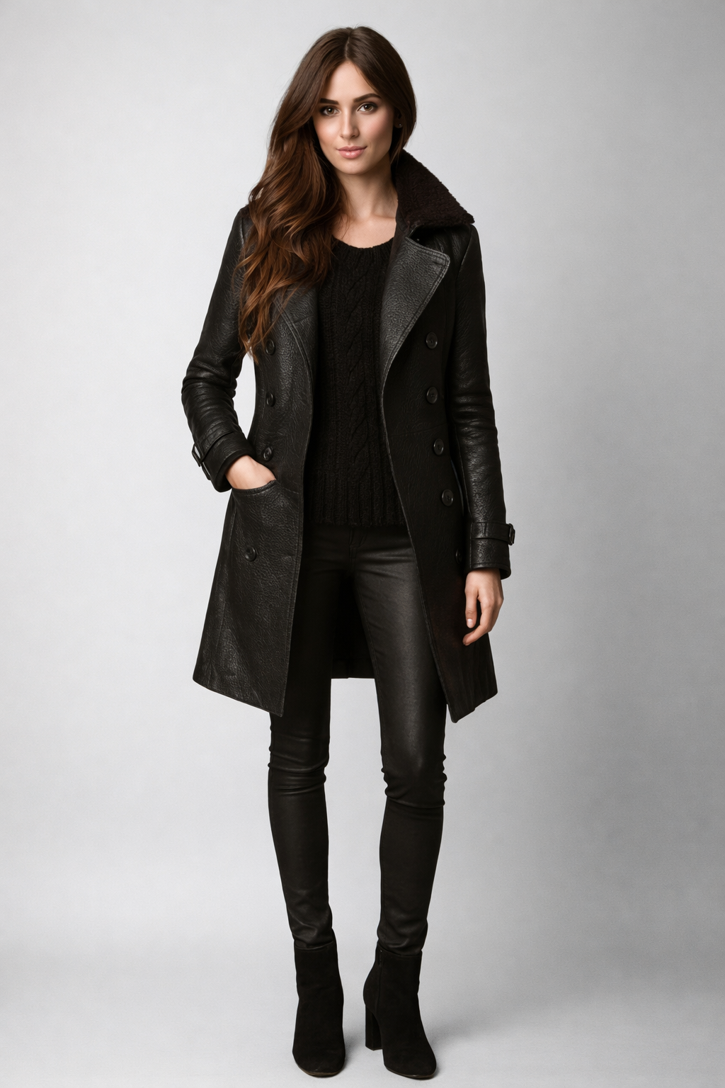 LENA™ | Leather Coat