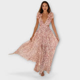 Lilou - Maxi Dress with Ruffle Trim and Split