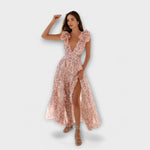 Lilou - Maxi Dress with Ruffle Trim and Split