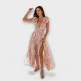 Lilou - Maxi Dress with Ruffle Trim and Split